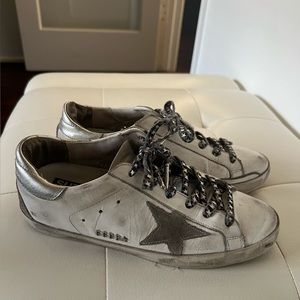 Golden Goose Superstar Sneaker White Silver Size 38